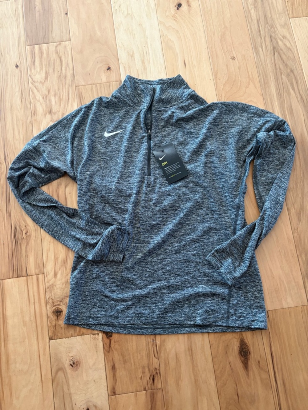 Nike Women's Gray/Black Heather Long Sleeve Dri-FIT